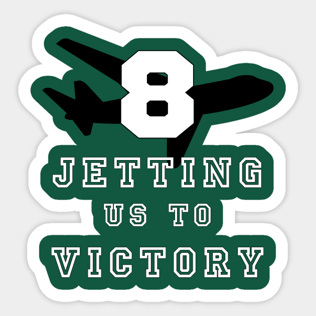 NY Jets 8 Jetting Us To Victory Sticker by Sleepless in NY